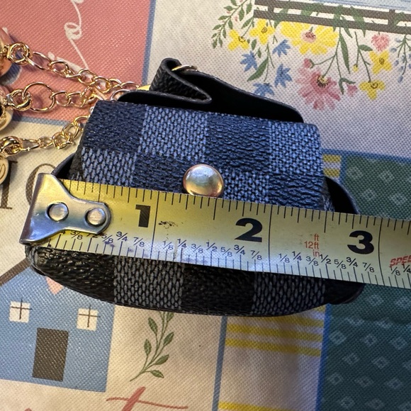 NWT grey plaid purse charm keychain - Picture 6 of 6